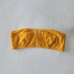 NWT Free People Intimately Gold Lace Strapless Bandeau Bralette